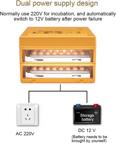 Miniatura 3 de YXCKG Incubadora de huevos Incubadora de pollo para incubar huevos, Encubadora para Huevos De Gallinas Gran Capacidad de 120-145 Huevos Incubadora