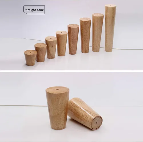 Miniatura 8 de Patas de madera maciza de roble barniz, patas rectas, patas de mesa de café, 2.4 – 27.6 in, para tocador, armario, con placa de montaje, tornillos