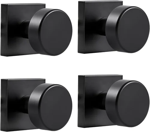 Miniatura 12 de coolnews Pomos dorados para puerta interior, pomo de puerta de privacidad con cerradura, manija de puerta cuadrada resistente moderna para Oro
