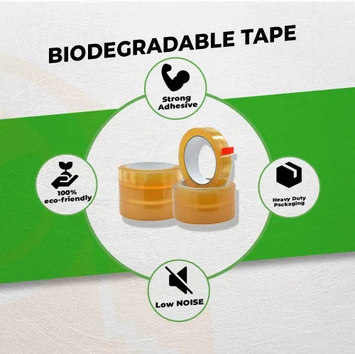 Miniatura 4 de WOD BCST - Cinta de embalaje biodegradable, transparente, 1/2 pulgada x 72 yardas (paquete de 12) cinta ecológica de celofán para sellado de cartón