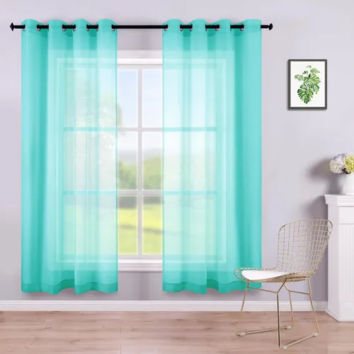 Miniatura 62 de KOUFALL Cortinas traslúcidas de 120 pulgadas de 2 paneles con ojales, juego extra largo de 10 pies de largo, cortinas altas para ventana grande, 52