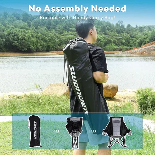 Miniatura 6 de Swonder Silla mecedora de gran tamaño con innovador cojín de asiento extraíble 2 en 1 para todas las estaciones, silla plegable para exteriores