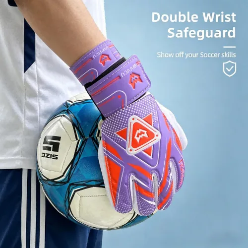 Miniatura 6 de WVVOU Guantes de portero para niños y jóvenes, guantes de portero de fútbol con doble protección, guantes de fútbol antideslizantes, súper agarre