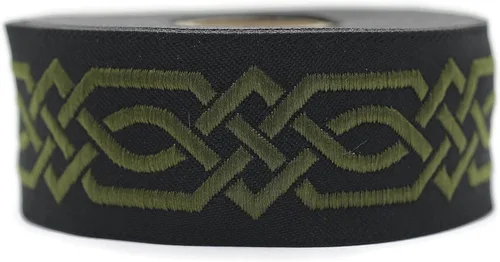 Miniatura 21 de Carrete de 10.9 yardas 0.79 pulgadas de ancho azul celta Claddagh bordado Jacquard Ribbon 20272