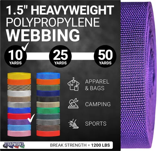 Miniatura 61 de Strapworks Heavyweight Polypropylene Webbing - Heavy Duty Poly Strapping for Outdoor DIY Gear Repair, 1.5 Inches