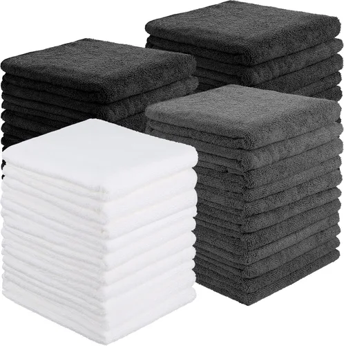 Miniatura 16 de Panelee 36 paquetes de toallas de microfibra absorbentes a prueba de blanqueador, resistentes a la decoloración, toallas de mano para gimnasio, Negro