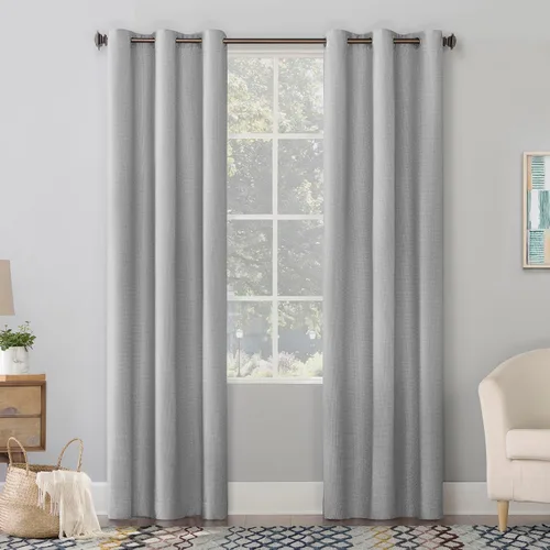 No. 918 Lindstrom - Cortina de forro polar texturizado con aislamiento de eficiencia energética, con ojales, 40 x 63 pulgadas, color gris