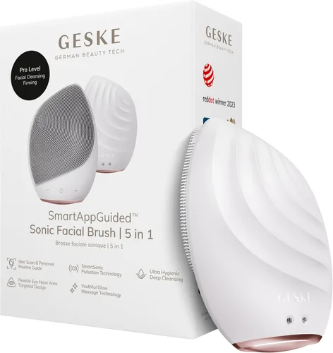 Miniatura 12 de GESKE SmartAppGuided™ Cepillo facial sónico 5 en 1 Cepillo de limpieza facial eléctrico vibratorio Cepillo de silicona suave Limpiador facial