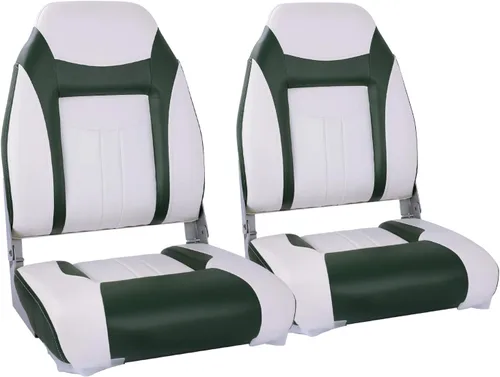 Miniatura 9 de NORTHCAPTAIN S1 Deluxe - Un par de asientos de barco de pesca plegables con respaldo alto/respaldo bajo para pesca, sillas de barco