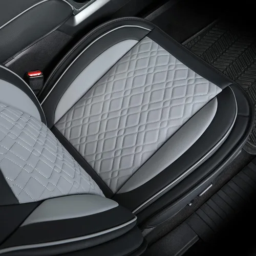 Miniatura 4 de LUCKYMAN CLUB Juego completo de fundas de asiento F150 Q7, para Ford F150 2015-2023 y F250 F350 F450 2017-2023 (juego completo, negro-gris)