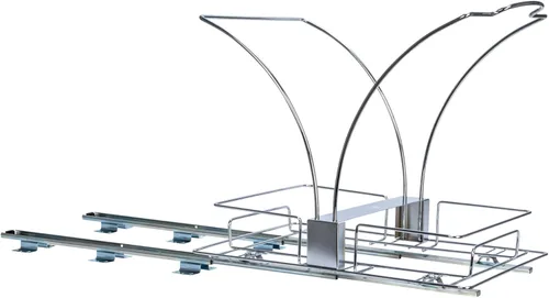 Miniatura 8 de Household Essentials Cubo de basura doble deslizante de acero cromado con insertos de plástico blanco
