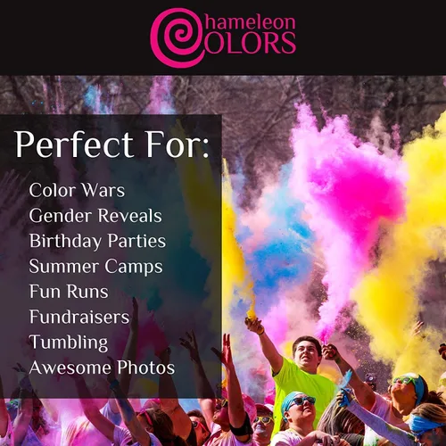 Miniatura 8 de Chameleon Colors Polvo de color de 25 libras, 1 paquete, color aguamarina vibrante, para 15-20 personas, apto para niños, no tóxico y sin gluten