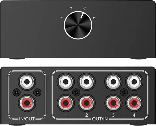 Miniatura 12 de Y.D.F Interruptor conmutador RCA de 4 vías bidireccional, canal de sonido HiFi AV L/R 2 en 4 salidas o 4 en 2 salidas, divisor selector estéreo RCA