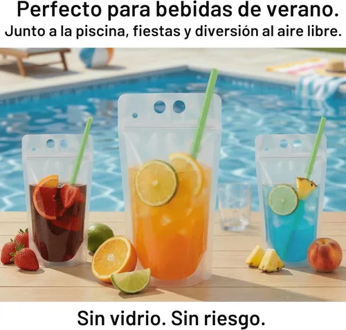 Miniatura 5 de C CRYSTAL LEMON 100 bolsas de licor, bolsas de bebida para adultos con bolsas de pajita, bolsas de jugo con 100 popotes de bebida, bolsas de bebidas