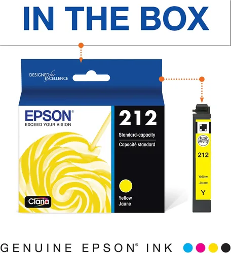 Miniatura 3 de Epson T212 Claria - Cartucho amarillo de capacidad estándar (T212420-S) para impresoras de expresión y fuerza laboral seleccionadas (paquete de 2)