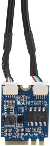 Miniatura 6 de M.2 NGFF a tarjeta elevadora USB, llave A-E a doble puerto USB2.0 tarjeta de expansión de interfaz, adaptador de cable, fácil de instalar y cómodo