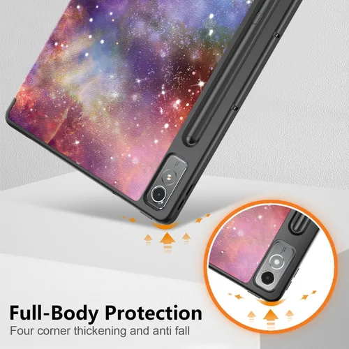 Miniatura 6 de Funda para Lenovo Tab P12 de 12.7 pulgadas 2023 TB-370FU, carcasa trasera de TPU suave delgada inteligente con cubierta de soporte multiángulo