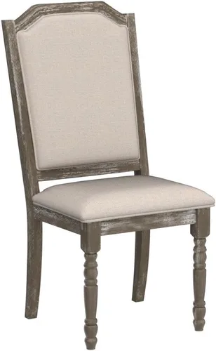 Miniatura 5 de Roundhill Furniture Ferran - Silla de comedor con pedestal de madera, color gris recuperado, juego de 2