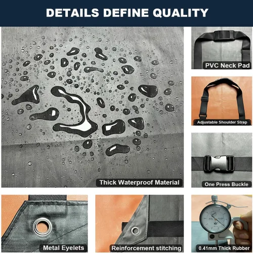 Miniatura 3 de Delantal de Goma Gruesa, Delantal Impermeable de Carnicero Resistente a Productos Químicos Ajustable Delantal de Trabajo