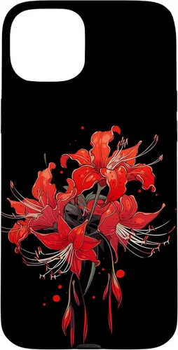 Miniatura 8 de iPhone 14 Red Spider Lily Funda de anime de manga estética japonesa japonesa