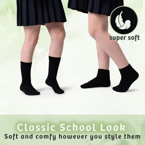 Miniatura 5 de Silky Toes Calcetines sin costuras de bambú para niñas, 3 o 6 unidades, para uniforme escolar