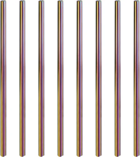 Miniatura 17 de uxcell 10 popotes de metal reutilizables, 8.5 pulgadas, con forma de corazón, de acero inoxidable para beber batido, bebidas frías, bebidas
