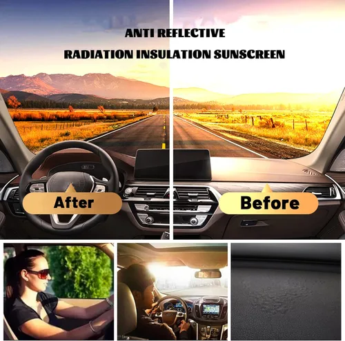 Miniatura 3 de Tapete antideslizante para tablero de instrumentos compatible con Ford Maverick 2022 2023 2024 Protector solar (borde negro)