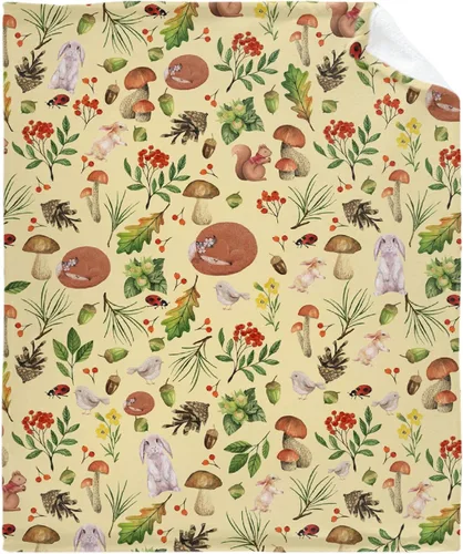 Miniatura 17 de Manta de hongos, ultra suave, cálida y ligera, de franela de forro polar con microhongos, para cama, sofá, regalo de viaje, decoración de hongos