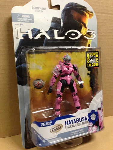 Miniatura 2 de Halo 3 McFarlane Toys Series 5 (2009 Wave 2) 2009 SDCC San Diego Comic-Con Figura de acción exclusiva Rosa Hayabusa Spartan Soldier