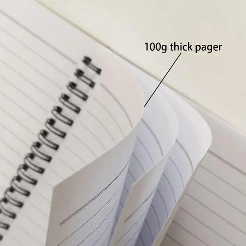 Miniatura 3 de YUREE Cuaderno con espiral forrado, tamaño A5, papel grueso de 3.53 oz/m² y tapa dura de estraza, 60 hojas (120 páginas), 8.4 x 6 pulgadas, gris