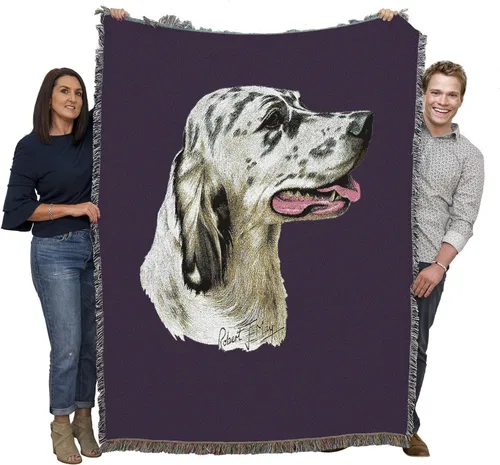 Miniatura 13 de Pure Country Weavers Manta tejida English Setter Blue BG por Robert May - Manta de tapiz de algodón, fabricada en los Estados Unidos, 72 x 54