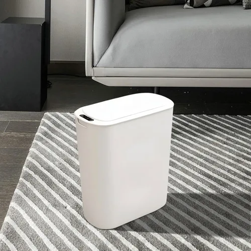 Miniatura 5 de Basurero automático para baño, sin contacto, con sensor de movimiento, con tapa de sellado, 5.28 galones, impermeable, de plástico, delgado