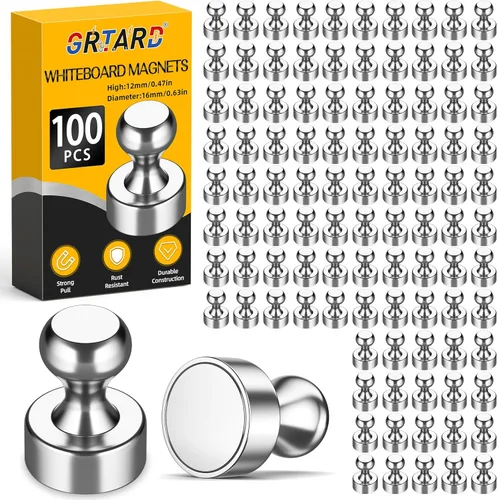 Miniatura 11 de Grtard Paquete de 48 Chinchetas Magnéticas Negras, Imanes de Refrigerador para Pizarra Blanca, Imanes de Pizarra Blanca Imanes de Refrigerador, Negro