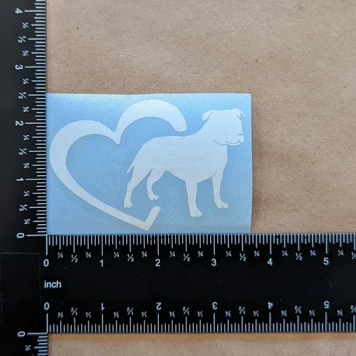 Miniatura 8 de Paquete de 4 calcomanías de Pitbull: Love-a-Bull, latido del corazón de Pitbull, corazón de American Pit Bull Terrier, calcomanías detalladas