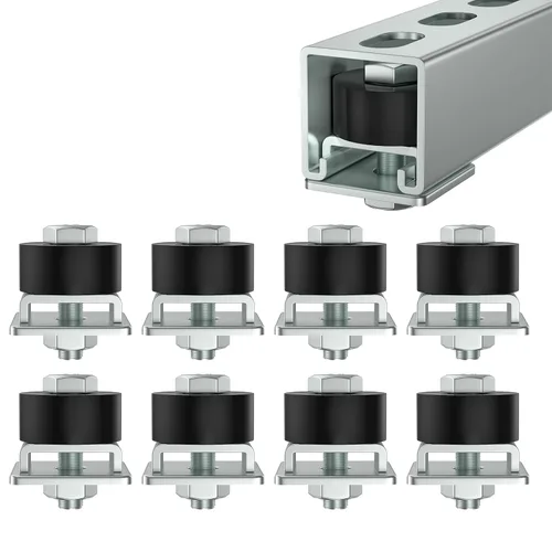 Miniatura 9 de SKTREX Ruedas de rodillos de carro para posicionamiento de conjunto de carro para canal de puntal Unistrut con canal de puntal de 1-5/8 pulgadas