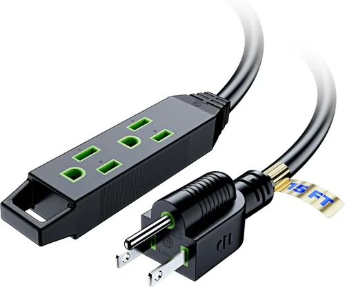 Miniatura 26 de Cable de extensión de 4 pies, paquete de 2 cables de extensión con múltiples tomas, calibre 16 (verde) certificación ETL Azul