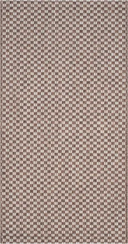 Miniatura 70 de SAFAVIEH Alfombra lavable al aire libre Courtyard Collection - 6'7" x 9'6", azul claro y gris claro, no desprende pelusa y fácil limpieza, ideal