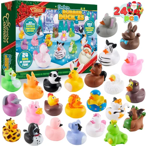 JOYIN Calendario de Adviento de Navidad 2025 Patos, Patos de Goma para Niños, Niñas, Niños y Niños Pequeños, Regalos de Fiesta de Navidad, Juguetes