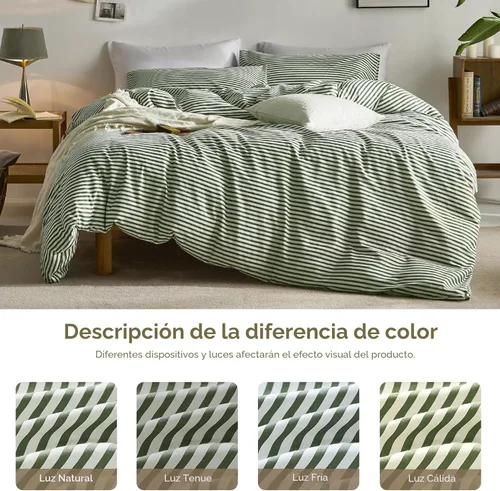 Miniatura 9 de JELLYMONI - Juego de cama de algodón suave y lujoso, tamaño individual, queen y king (fundas de edredón y de almohadas) (no incluye edredón)
