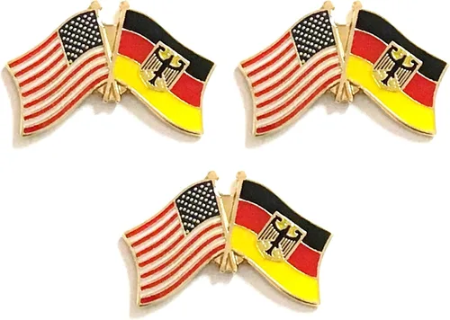 Miniatura 56 de 3 Pines de solapa con banderas de Estados Unidos y países internacionales, paquete de 3 pines dobles con diseño de banderas de Estados Unidos