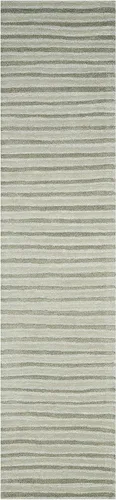 MARTHA STEWART Collection by SAFAVIEH - Alfombra de pasillo Nimbus Cloud Gray MSR3619A de 2 pies 3 pulgadas x 10 pies, hecha a mano, a rayas, lana y