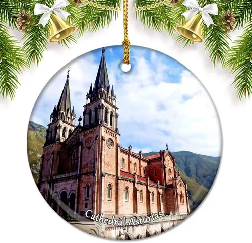 Miniatura 5 de España Cataluña Sala de Conciertos Barcelona Adornos de Navidad para árbol Colgante de cerámica Adorno de doble cara Decoración Regalos de Navidad