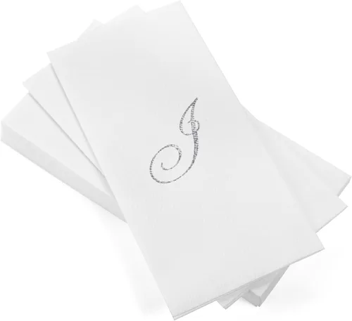 Miniatura 46 de AH AMERICAN HOMESTEAD Servilletas desechables – Servilletas doradas con monograma para invitados, servilletas acolchadas como tela para baño