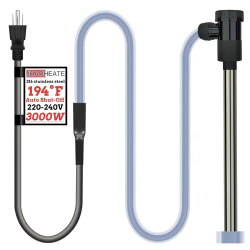 Calentador de agua sumergible de 3000 W 240 V portátil para bañera y piscina, calentador de agua eléctrico de inmersión con control de temperatura y