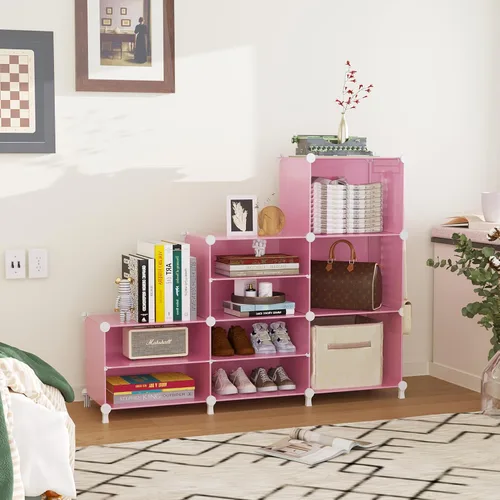 Miniatura 4 de AWTATOS Organizador de armario con 6 cubos de almacenamiento, estantes portátiles para armario, organizadores de ropa y almacenamiento apilables