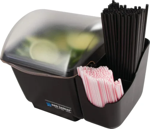 Miniatura 4 de San Jamar Soporte para condimentos de mini cúpula refrigerable con tapa de cúpula para cocina, bar y restaurantes, plástico, 1 cuarto de galón