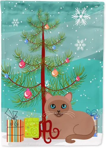 Miniatura 46 de Caroline's Treasures BB4411GF Bandera de jardín con diseño de gato abisinio con texto en inglés "Merry Christmas" para jardín, bandera decorativa