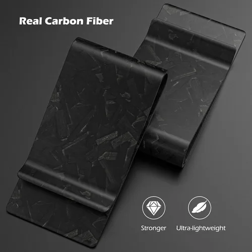 Miniatura 18 de Travelambo Cartera de bolsillo frontal con clip de fibra de carbono para dinero, cartera minimalista delgada para tarjetas de crédito