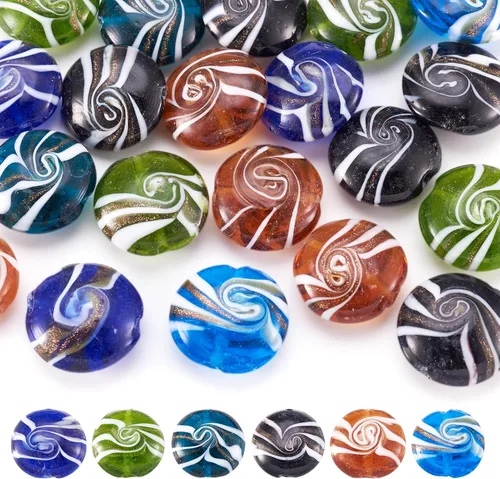 Miniatura 12 de Craftdady - Cuentas de vidrio soplado 2-2 colores mezclados