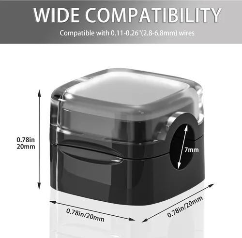 Miniatura 2 de Paquete de 6 organizadores magnéticos de cables y clips para cables, gestión de cables ajustables debajo del escritorio, soporte de alambre adhesivo